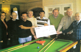 CATB presenting a cheque to the Prince & Princess of Wales Hospice in Glasgow with Tommy Gemmell and Bertie Auld 2008